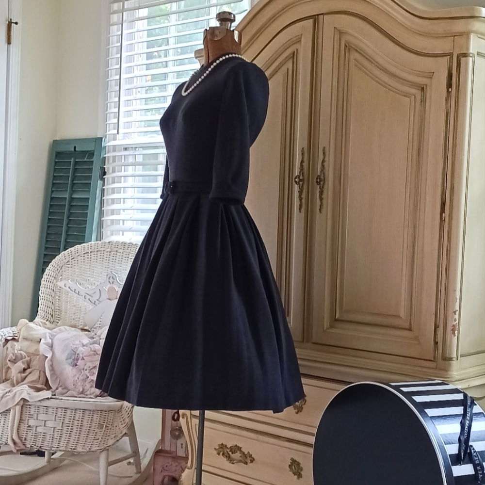 VTG 50S/60S "WM. G. ORIGINAL JUNIORS" WOOL BLEND DRESS W/ BELT! - Picture 13 of 15